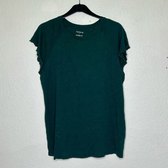 Woman’s Torrid Green Blouse Size 1 - Picture 1 of 4